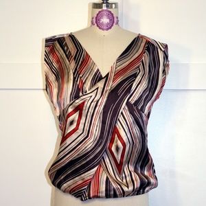 Banana Republic Geometric Silk Top - Petite - NWOT